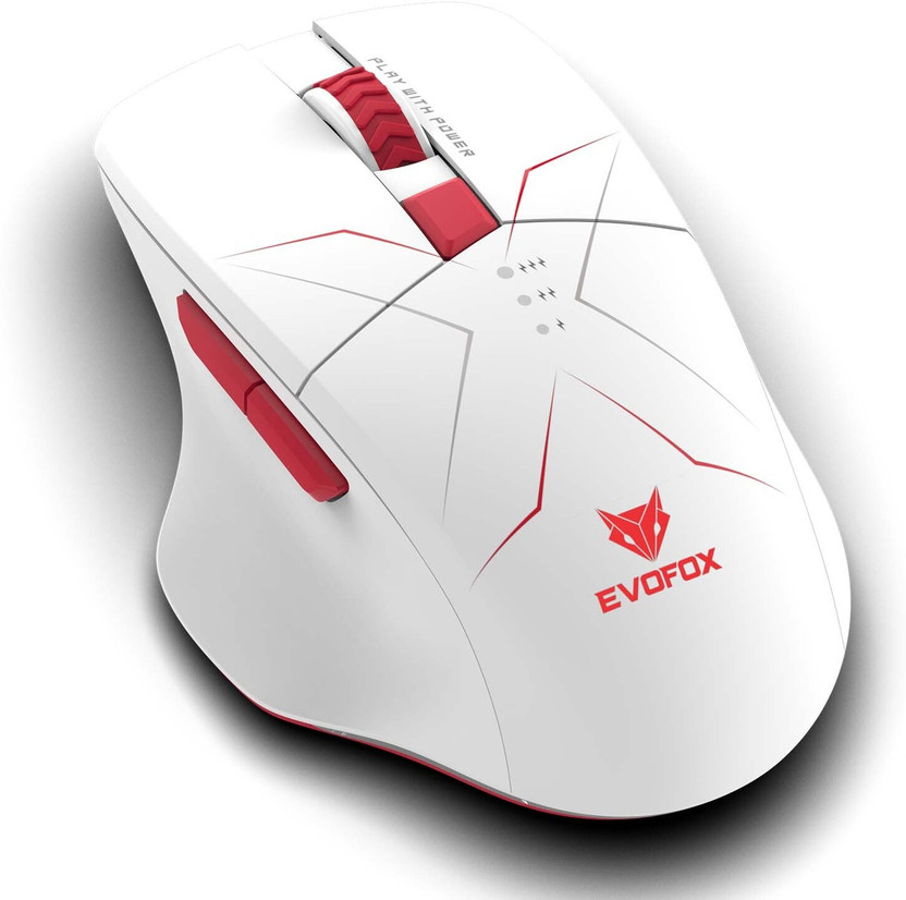 EVOFOX Shadow X Pro Wireless Ergonomic Optical  Gaming Mouse With Bluetooth(USB 2.0, White)