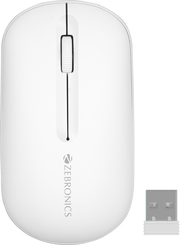 ZEBRONICS Pulse Ambidextrous Optical Mouse 1200DPI, Dual BT, Multi-Connect, Lightweight Comfort(2.4GHz Wireless, Bluetooth, White)
