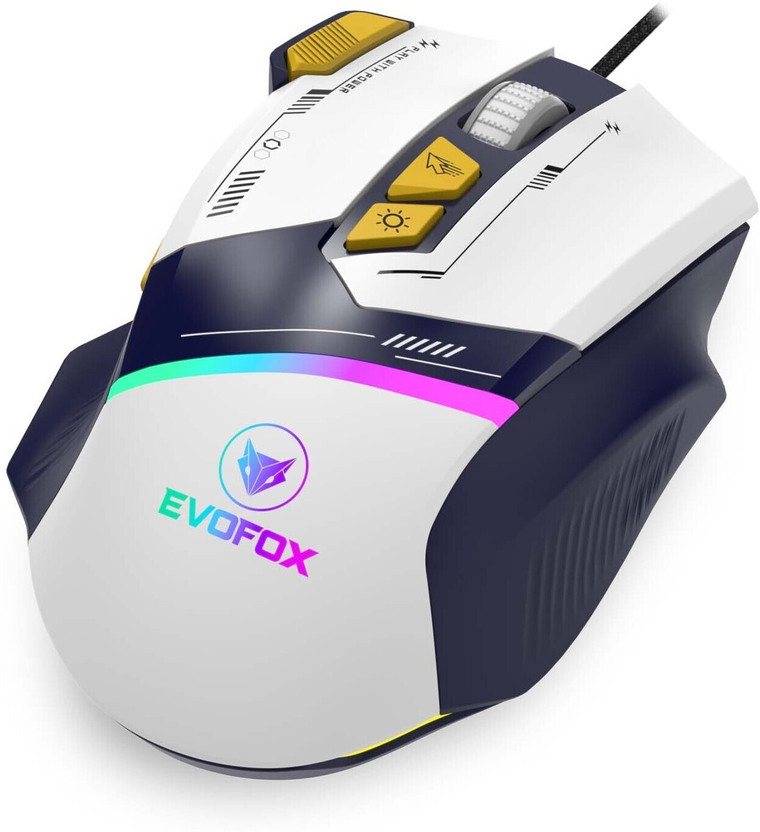 EVOFOX Blaze Wired Ambidextrous Optical  Gaming Mouse 12800 DPI Gaming Sensor and 8 Buttons RGB(USB 2.0, Blue)
