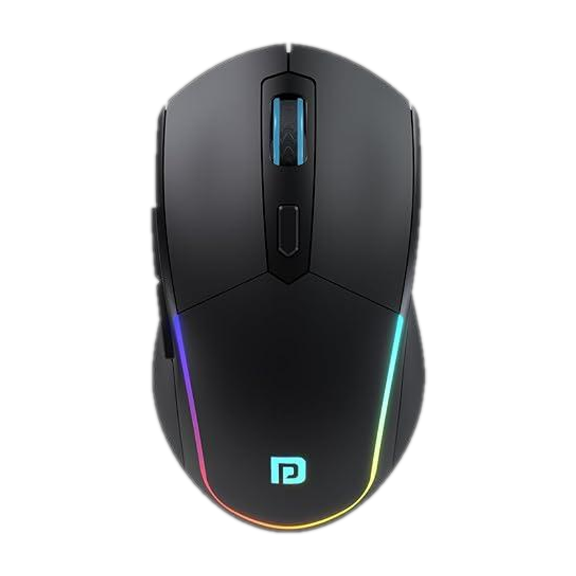 Portronics Toad One Ambidextrous Optical Mouse Rechargeable with 6 Buttons, RGB Lights(2.4GHz Wireless, Bluetooth, Black)