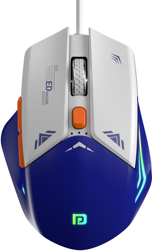 Portronics Vader Wired Ambidextrous Optical  Gaming Mouse 6 Buttons, Thumb Support, RGB Lights, Max 6400 DPI(USB 2.0, Multicolor)