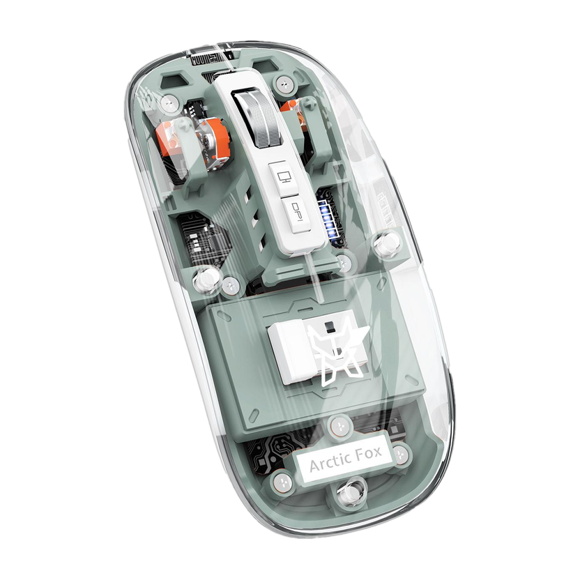 Arctic Fox Pureview Transparent Ambidextrous Optical  Gaming Mouse(2.4GHz Wireless, Bluetooth, Bean Paste Green)