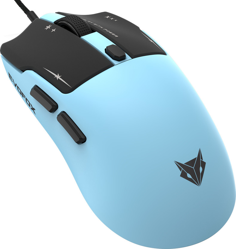 EVOFOX Ghost Air Wired Ambidextrous Optical  Gaming Mouse with Pixart Sensor, RGB and Software(USB 2.0, Blue)