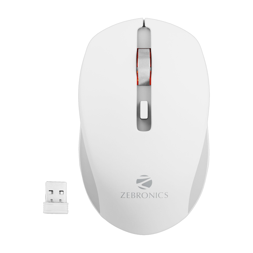 ZEBRONICS Zeb- Jaguar Ambidextrous Optical Mouse High Precision, 4 Buttons, Plug & Play(2.4GHz Wireless, White)