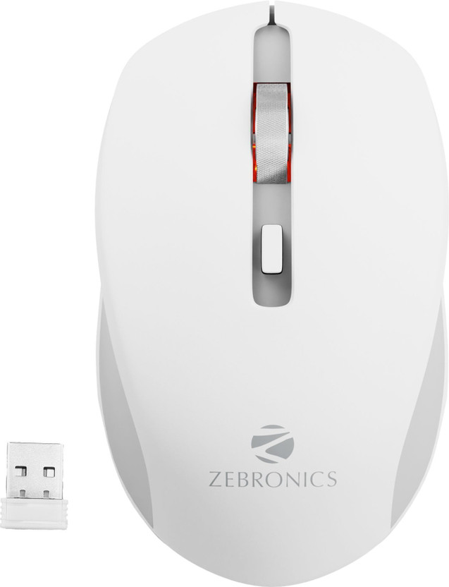 ZEBRONICS Zeb- Jaguar Ambidextrous Optical Mouse High Precision, 4 Buttons, Plug & Play(2.4GHz Wireless, White)