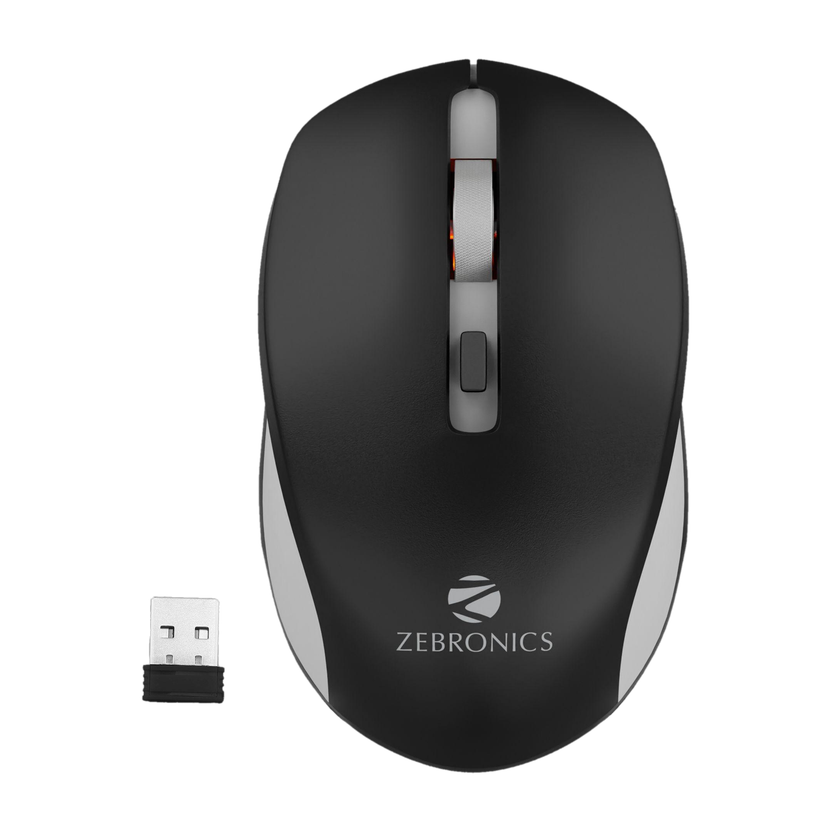 ZEBRONICS Jaguar Ambidextrous Optical Mouse High Precision, 4 Buttons, Plug & Play(2.4GHz Wireless, Black)