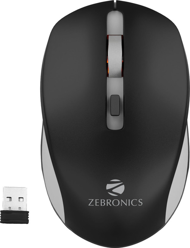 ZEBRONICS Zeb- Jaguar Ambidextrous Optical Mouse High Precision, 4 Buttons, Plug & Play(2.4GHz Wireless, Black)
