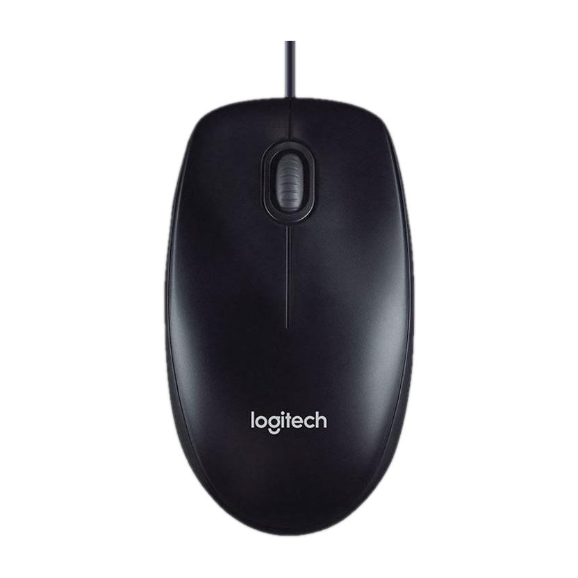 Logitech B100 Wired Ambidextrous Optical Mouse(USB, Black)