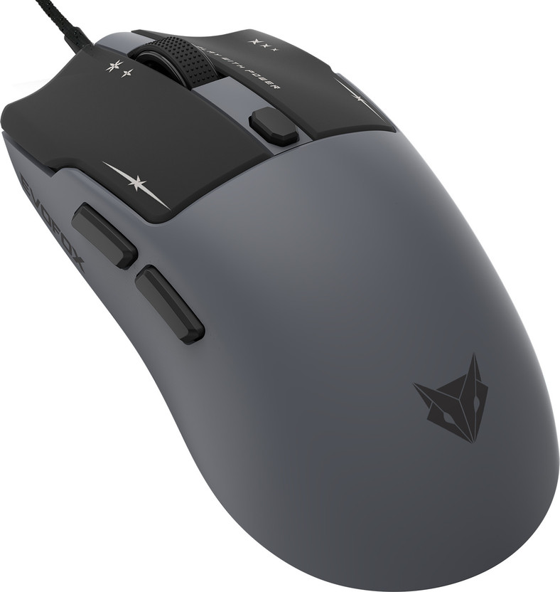 EVOFOX Ghost Air Wired Ambidextrous Optical  Gaming Mouse with Pixart Sensor, RGB and Software(USB 2.0, Grey)