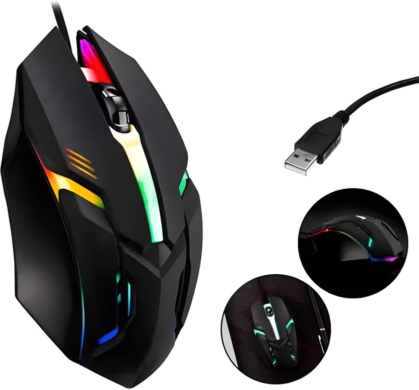 MMJ MATT MMJ MOUSE 68 Wired Ambidextrous Optical  Gaming Mouse(USB 2.0, Black with RGB Spectrum Lighting)