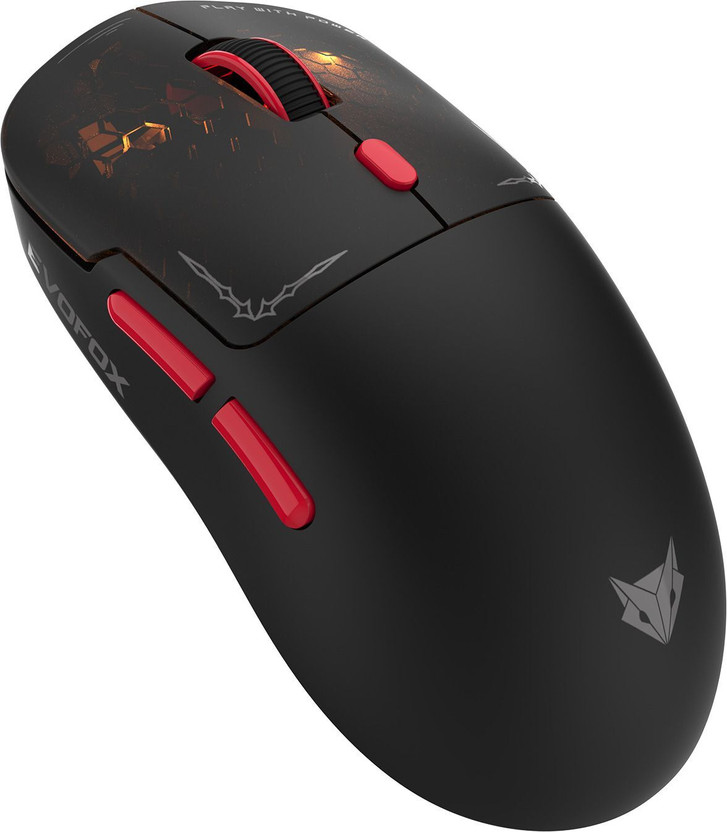 EVOFOX Phantom Air Tri-Mode Programmable Ultra Light Weight 12,800 DPI Rechargeable Wireless Ambidextrous Optical  Gaming Mouse(USB 2.0, Black)