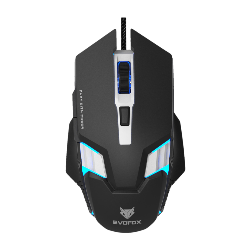 EVOFOX Spectre Wired Ambidextrous Optical  Gaming Mouse 3600 DPI Gaming Sensor and 7 Colours Rainbow Lighting(USB 2.0, Black)