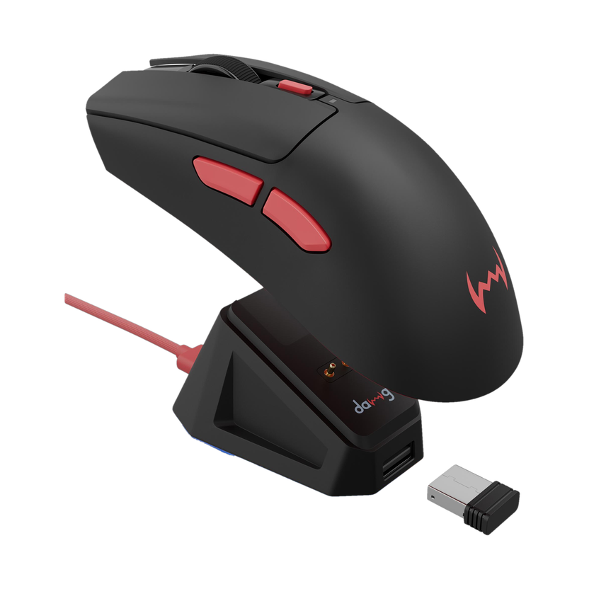 daWg W-Slay 50 Ambidextrous Optical  Gaming Mouse With Bluetooth(2.4GHz Wireless, Black)