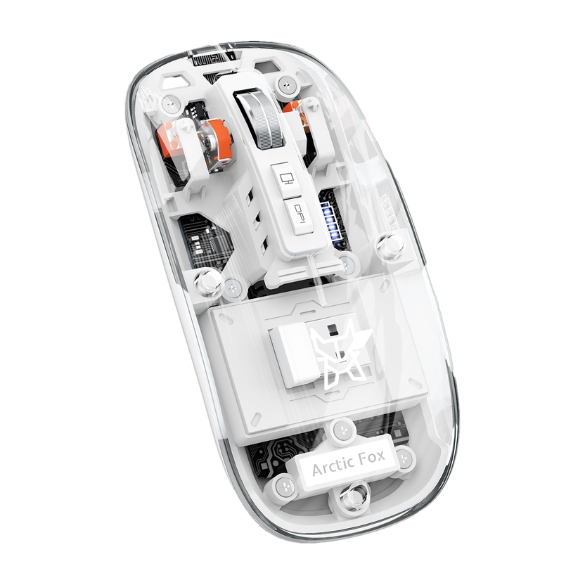 Arctic Fox Pureview Transparent Ambidextrous Optical  Gaming Mouse(2.4GHz Wireless, Bluetooth, Frost White)
