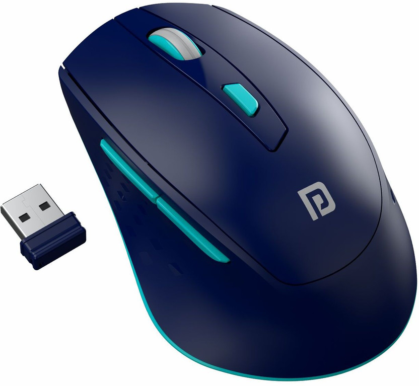 Portronics Toad 32 Wireless Mouse with 6 Buttons, Ergonomic Design, Adjustable Optical DPI Ambidextrous Optical Mouse(2.4GHz Wireless, Blue)