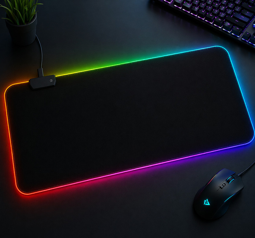 KRISHAVWORLD RGB Glow XL Mouse Pad 80x30 Mousepad(Black)