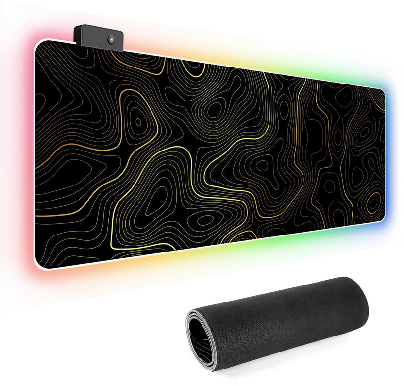 ELEPHANTBOAT RGB LED Gaming Mouse Pad Large Desk Mat with USB C and 12 Light Modes Non Slip Base Mousepad(Multicolor)