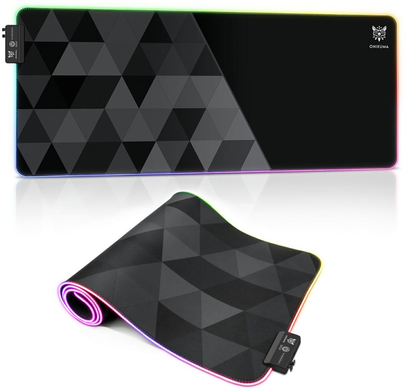Onikuma MP006 RGB Gaming Non Slip Base Mousepad(Black, Grey)