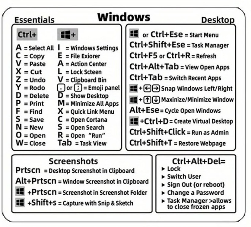 Gadgets Gadgets Guru Clear Compact Hotkey Sticker — Windows Shortcut Guide Non Slip Base Mousepad(Clear) - Flipkart Deal