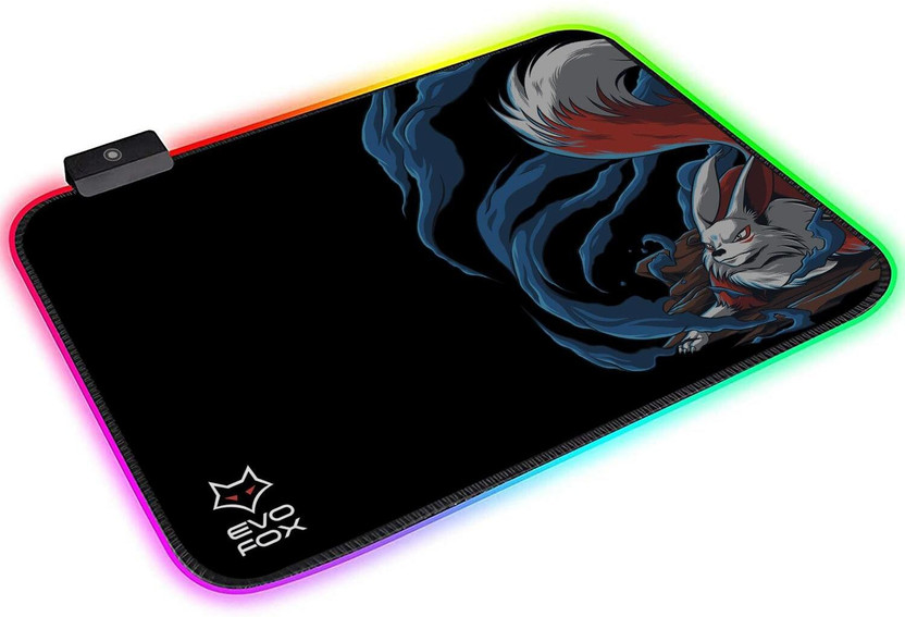 EVOFOX Falcon LX35 with 12 RGB Effects, Non-Slip Rubber Base & Touch Controls Non Slip Base Mousepad(Black)