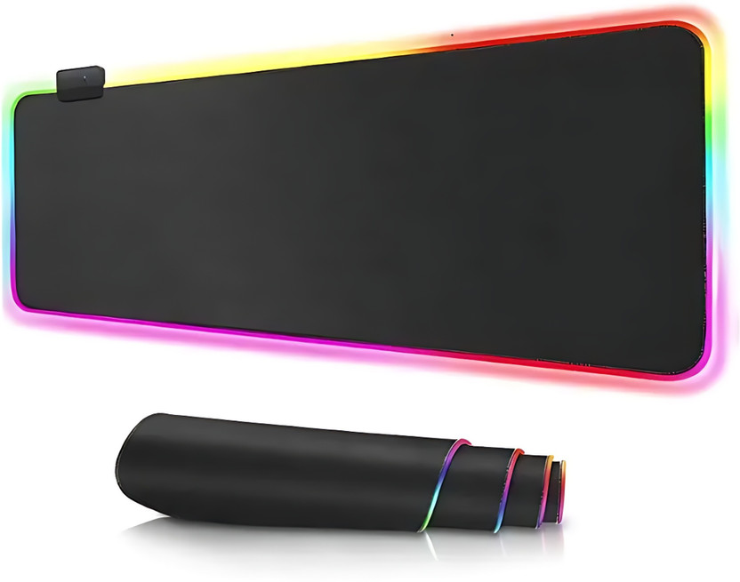 amp RGB Gaming XXL, Non Slip Rubber base, (80X30X4) Non Slip Base Mousepad(Rgb, Black)