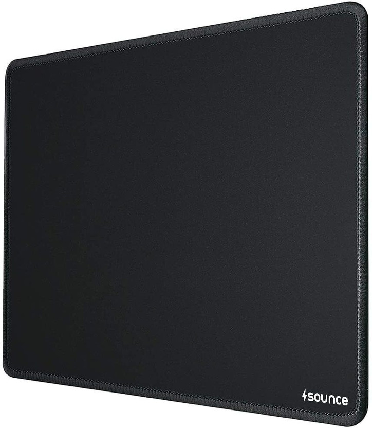 sounce Antifray Stitched Embroidery Edges,water resistant,Non-Slip Rubber Base | MPBK Non Slip Base Mousepad(Black)