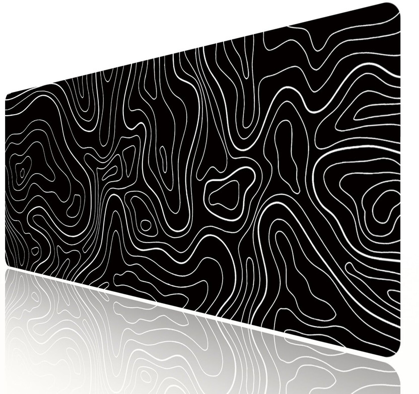 Saco Extended Gaming Mouse Pad for PC | Large Desk Mat 900×400×3mm Non Slip Base Mousepad(Black Topo)