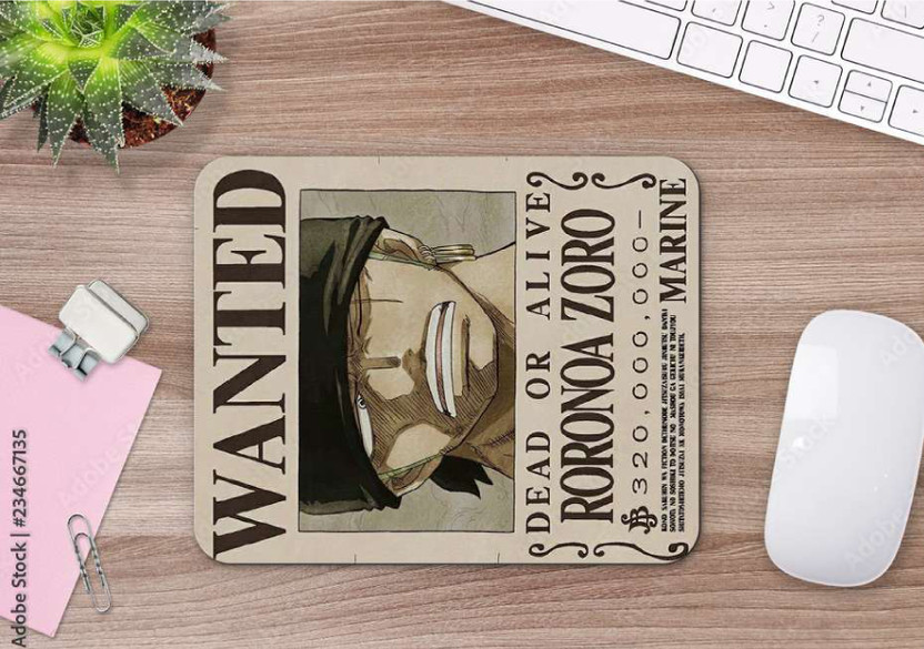Gdgift GD HOME sabo_wanted_poster 9*7.5 NON SLIP Non Slip Base Mousepad(Multicolor)