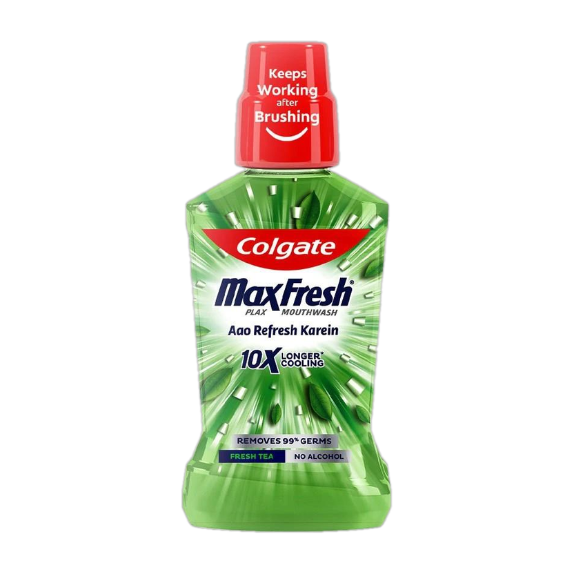 Colgate Plax Fresh Tea Mouthwash, 0% Alcohol, Antibacterial Mouth Wash for Bad Breath - Fresh Tea(500 ml)