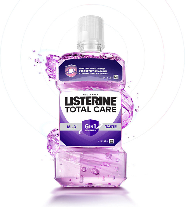 LISTERINE Total Care Mild Taste 250ml with 6 in 1 Benefits - Mild Mint(250 ml)