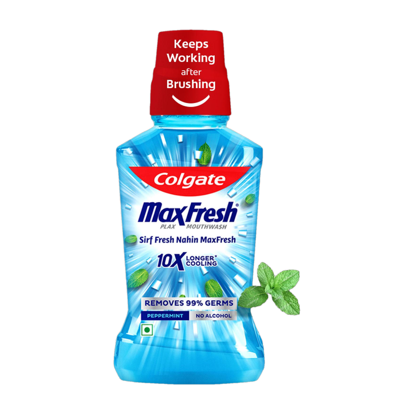 Colgate Plax Pepper Mint Mouthwash, 0% Alcohol, Antibacterial Mouth Wash for Bad Breath - Peppermint Fresh(250 ml)