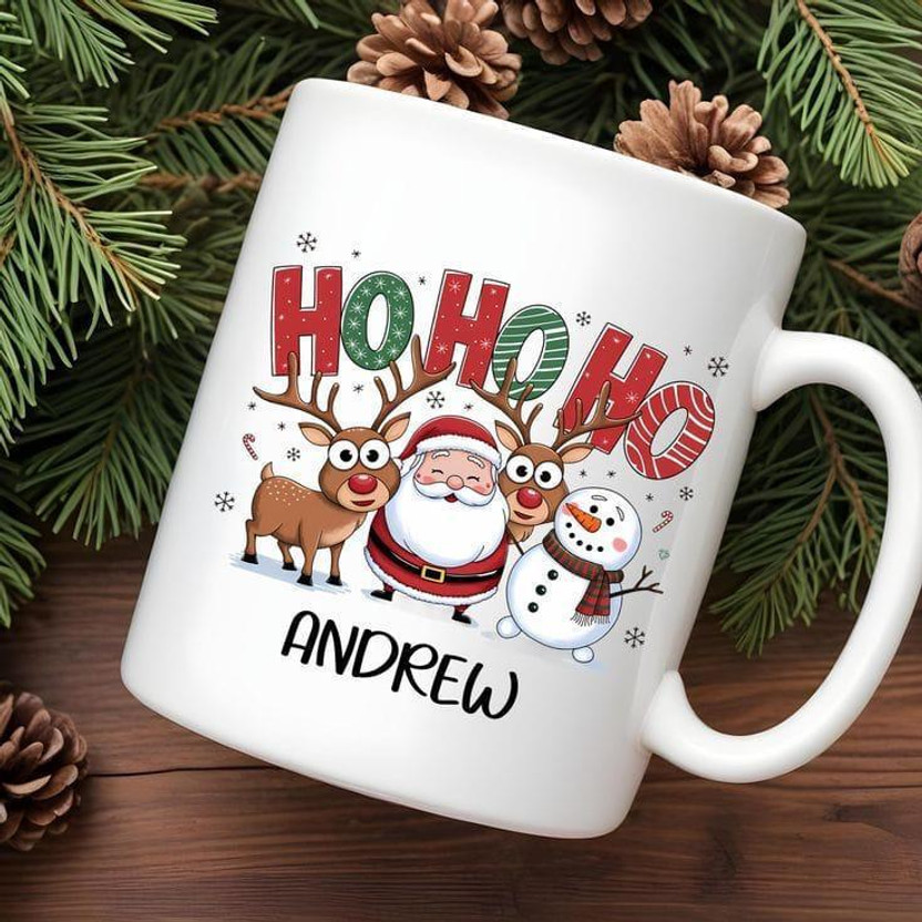 GiftsGlow Gift customized 325ml Christmas mug pack of 2_n35 Ceramic Coffee Mug(325 ml, Pack of 2)