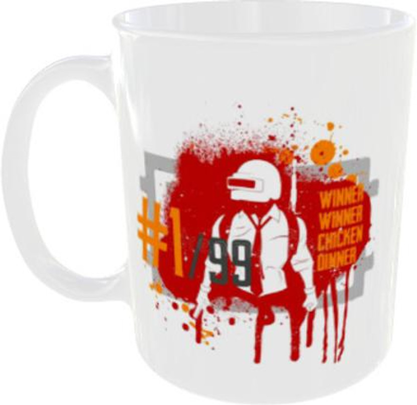 akgiftee PUBG theme for PUBG lovers, HD Quality Printing on 11 Oz Ceramic 390 ML Ceramic Coffee Mug(390 ml)