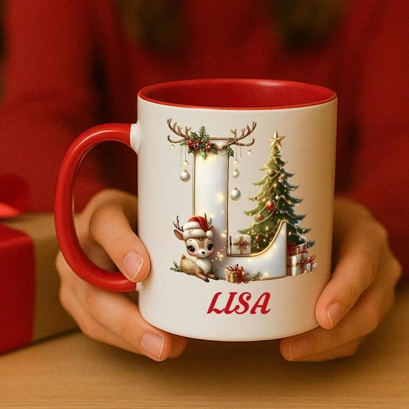 GiftsGlow Gift customized 325ml Christmas mug pack of 2_n110 Ceramic Coffee Mug(325 ml, Pack of 2)