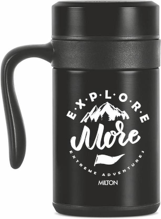 MILTON Cosmic 500 Thermosteel, 440 ml, Black Stainless Steel Coffee Mug