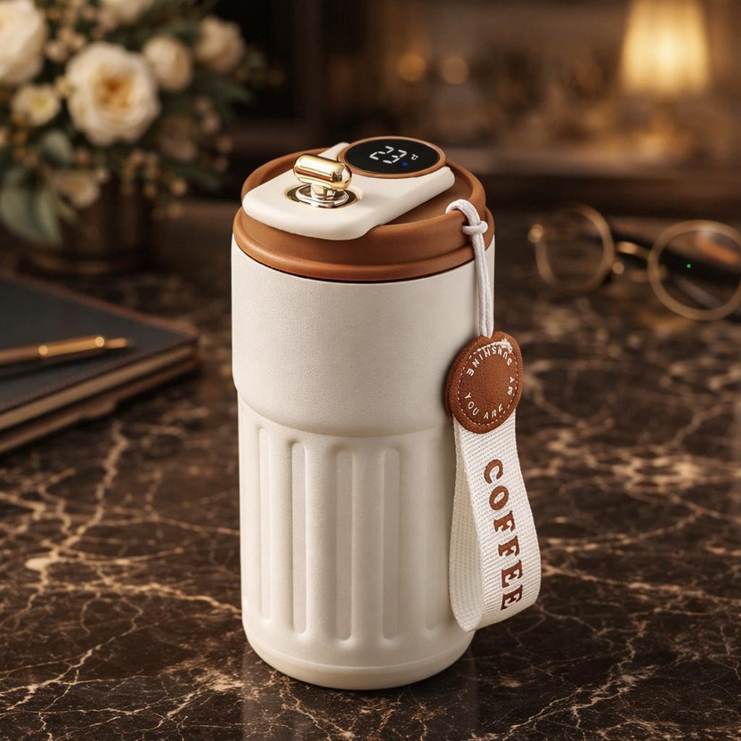 Dot Device Smart Temperature Display Vacuum Insulated Coffee M397 Stainless Steel Coffee Mug(460 ml)