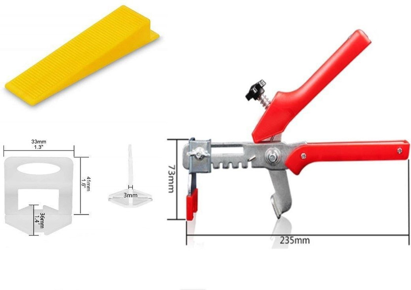 KK KK SUPPLIER System Wedges Ceramic Tiles Installation Hand Tool 100 Wedges 200 Clip 3mm Multi Utility Plier(3 Tools, Multicolor) - Flipkart Deal