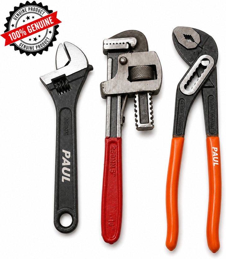 PAUL PAUL Set Of 3 Plumbing Tools10" Water Pumplier, 10" PipeWrench, 8" AdjustableWrench) Multi Vise Tool - Flipkart Deal