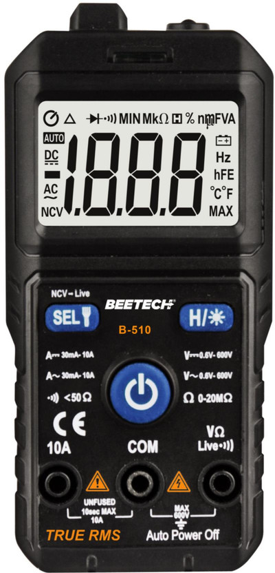 HTY HTY BEEETECH B-510 3 ½ Digital Smart True RMS AC/DC Current & Voltage Digital Multimeter(Blue 2000 Counts) - Flipkart Deal