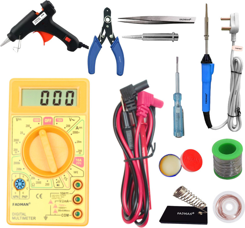 FADMAN MMTGCKMLOQSHRE Multimeter & Soldering Iron Equipments Combo Pack With Digital Multimeter(Multicolor 2000 Counts)