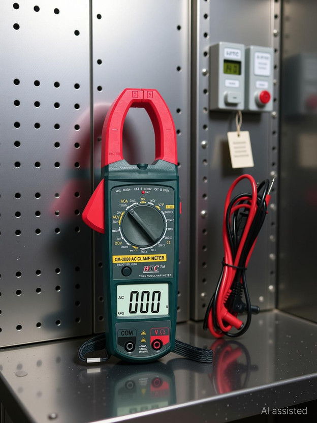 HTC Instrument CM-2030 Digital Ac Clamp Meter 1000A Tester Clip-On-Meter With 1 Year Warranty Digital Multimeter(Yellow 2000 Counts)