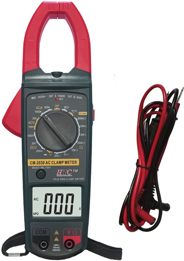 HTC Instrument CM-2030 Digital Ac Clamp Meter 1000A Tester Clip-On-Meter With 1 Year Warranty Digital Multimeter(Yellow 2000 Counts)