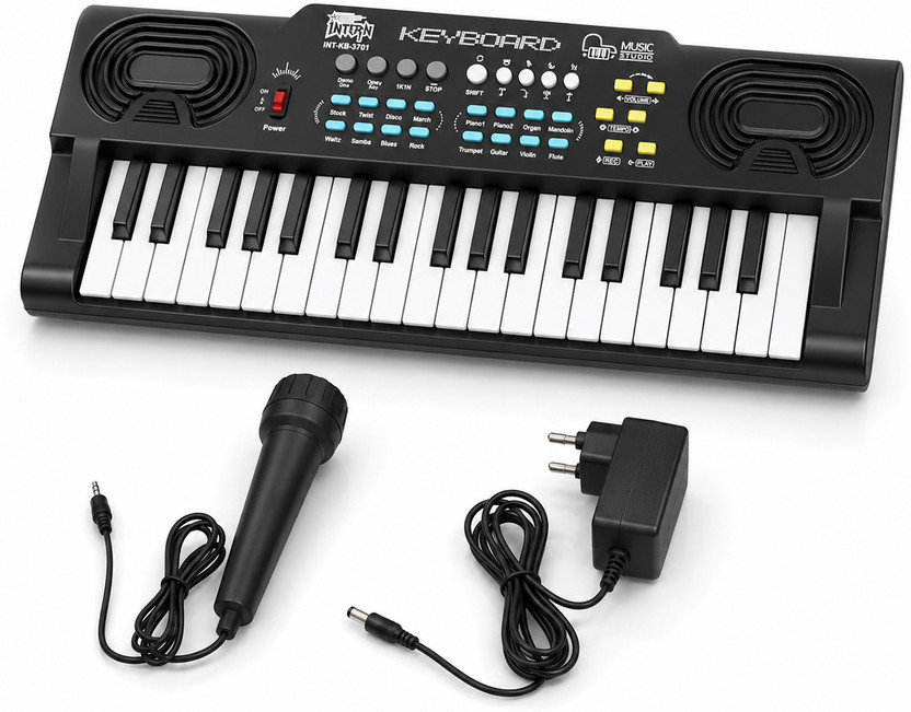 intern Kids Keyboard for Beginners Rechargeable Battery Piano Keyboards with Mic INT-KB-3701 Analog Portable Keyboard(37 Keys)