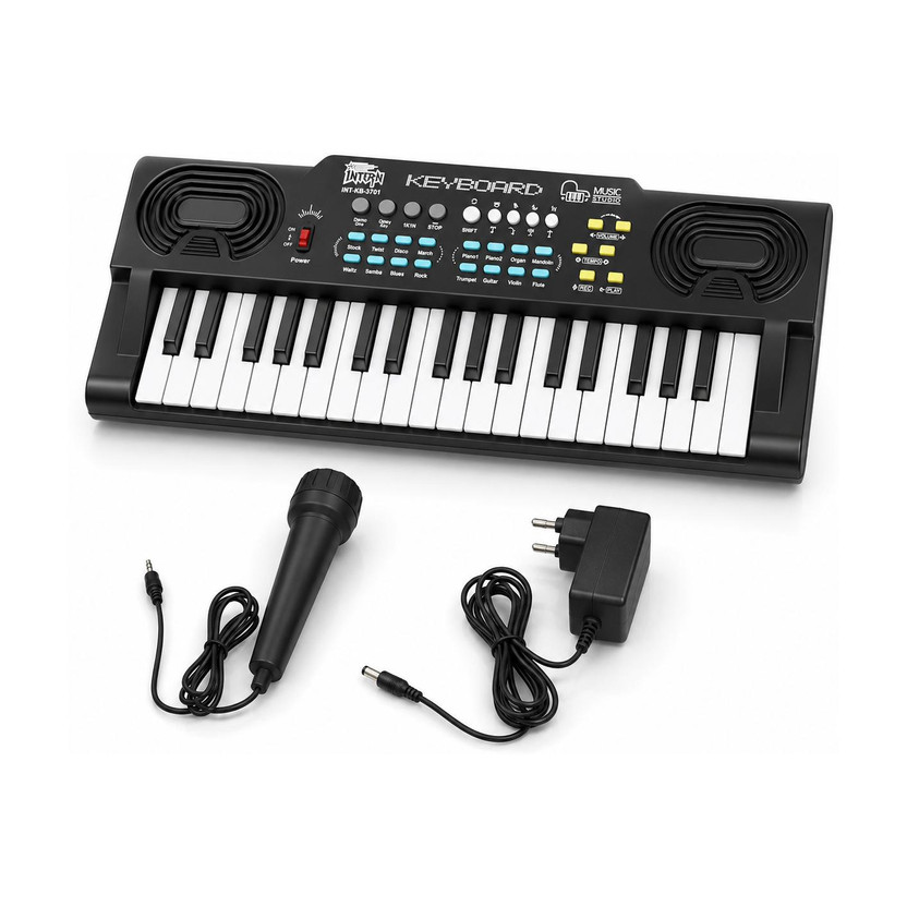 intern Kids Keyboard for Beginners Rechargeable Battery Piano Keyboards with Mic INT-KB-3701 Analog Portable Keyboard(37 Keys)