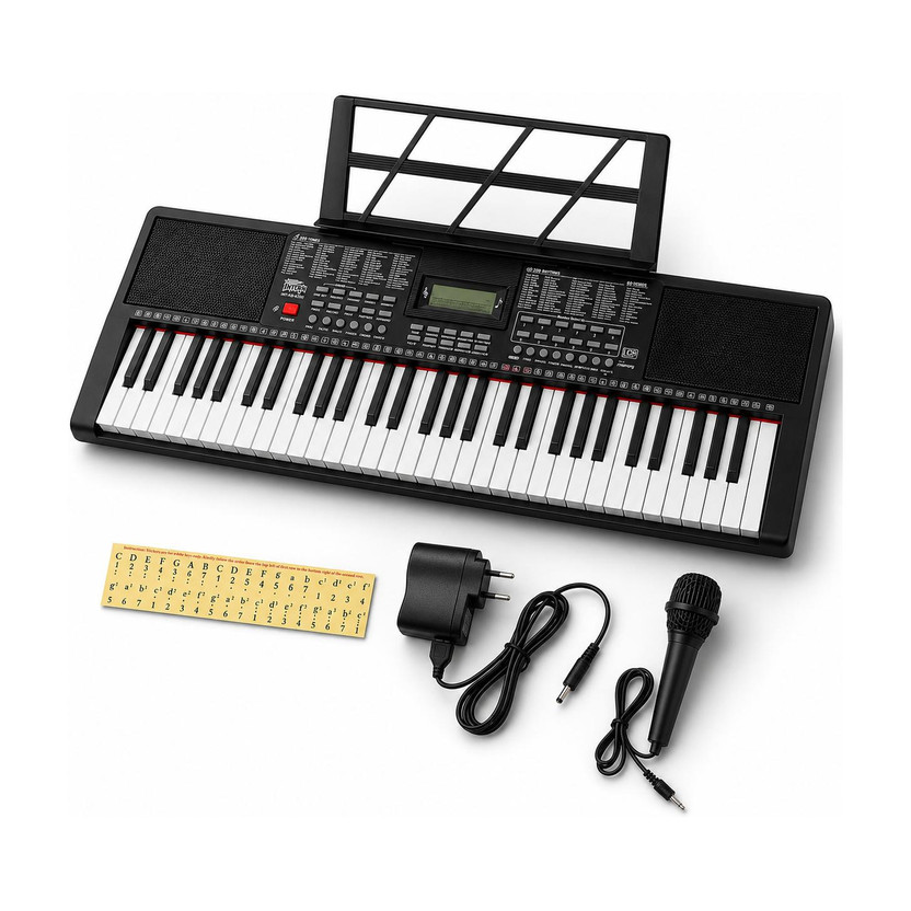 intern INT-KB 61 Keys Touch Response Portable Piano Keyboard with Mic and 9V DC Power Adapter Digital Portable Keyboard(61 Keys)