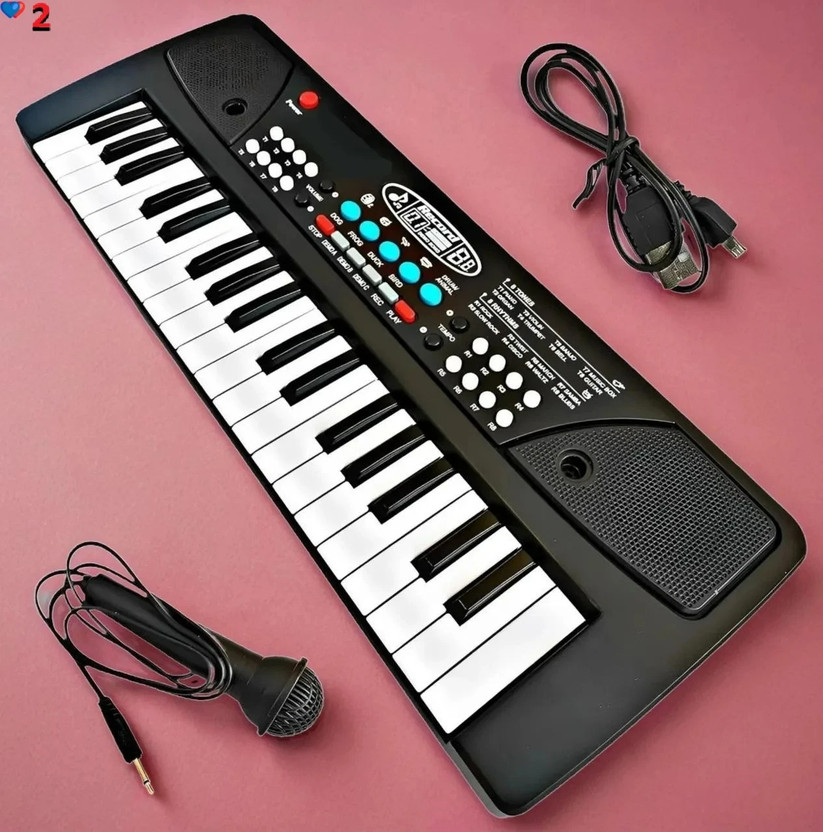 JR CLUB A733 Piano Toy with Microphone, USB Power Cable & Sound Recording Function Best Birthday Gift for Boys and Girls Musical Instruments Latest Analog Analog Portable Keyboard(37 Keys)