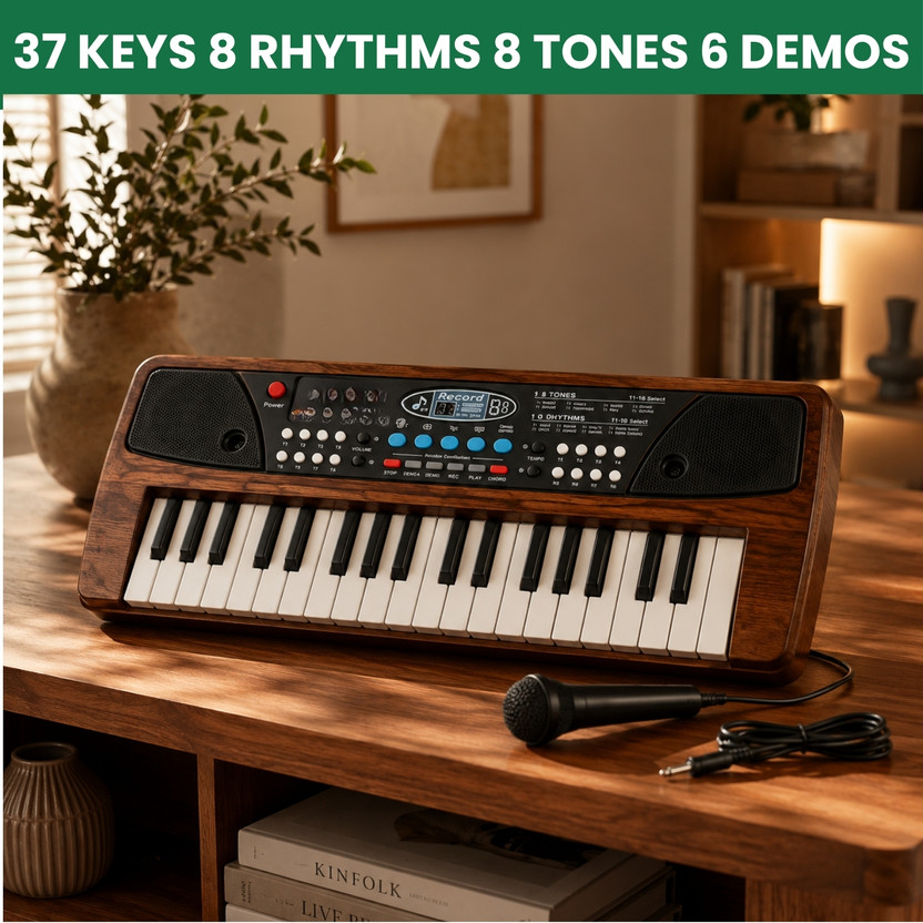 GUGGU Piano Keyboard With Mic 37 Keys Music Toy Protable Electronic Piano for KidsY390 Piano Keyboard With Mic 37 Keys Music Toy Protable Electronic Piano for KidsY390 Analog Digital Piano(37 Keys)