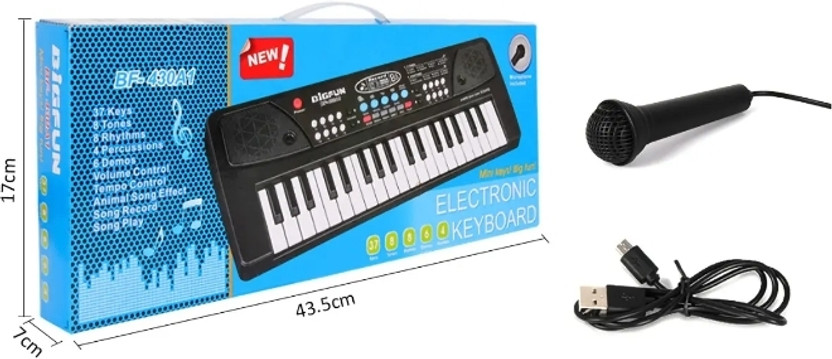 Zyqora Kids Learning Portable Keyboard Piano, Recording, Rechargeable Battery Music Keyboard Piano for Beginners Musical Instruments Learning Toys Digital Portable Keyboard(37 Keys)