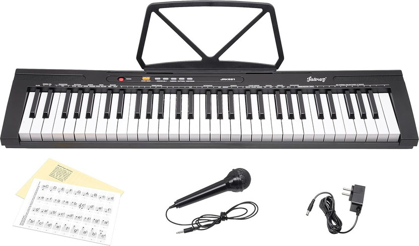 Juarez JRK651 Piano, Adapter, Stickers, Stand, 300 Rhythms & Tones, 21 Demos, Transpose, Digital Portable Keyboard(61 Keys)