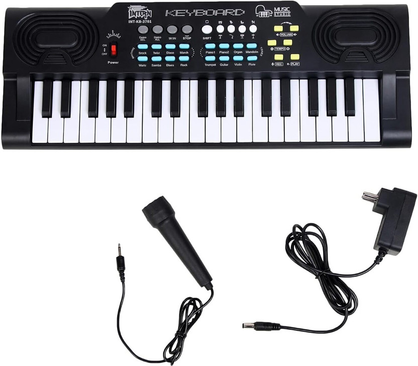 intern Kids Keyboard for Beginners Rechargeable Battery Piano Keyboards with Mic INT-KB Analog Portable Keyboard(37 Keys)